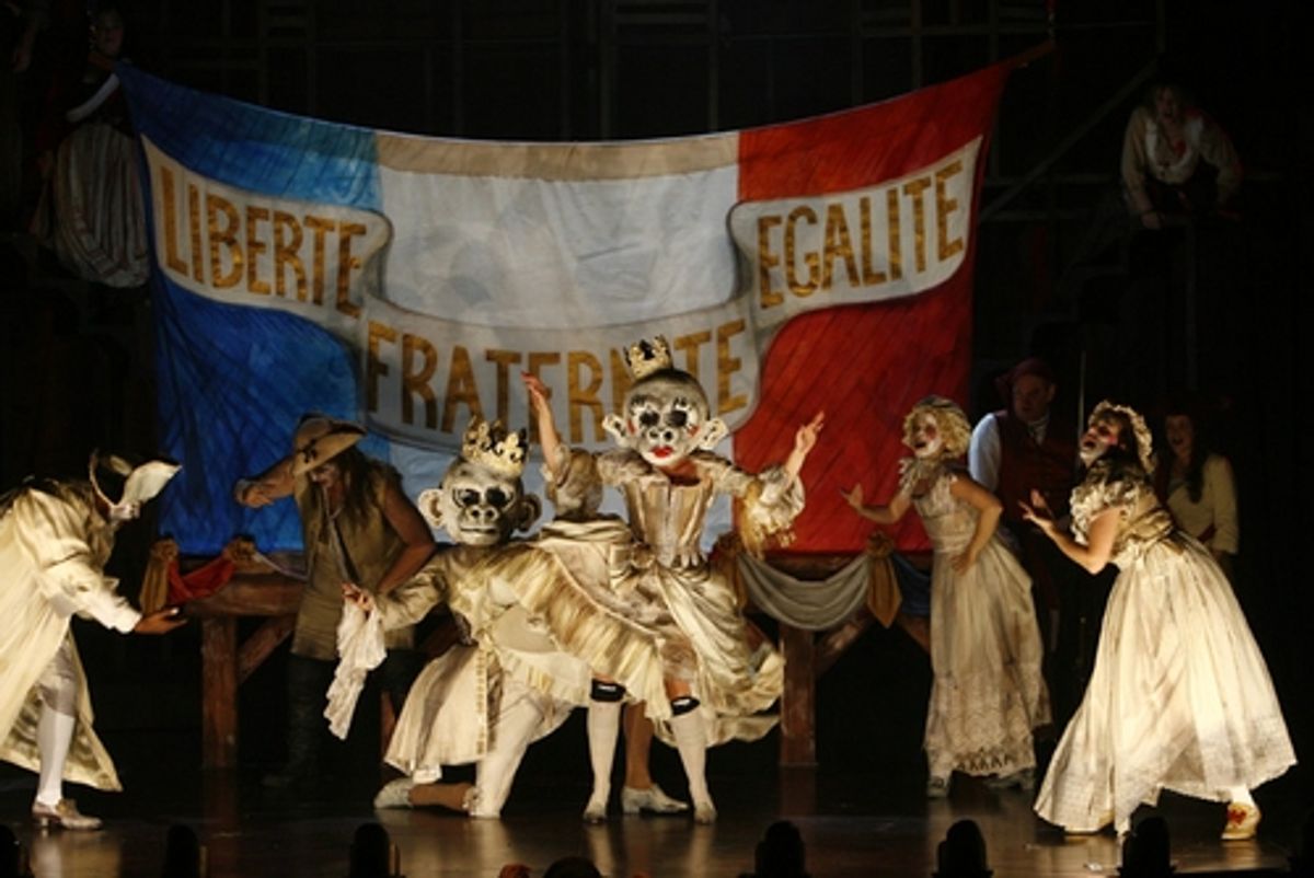 The Florida cast featured James Barbour (Sydney Carton), Craig Bennett (Jerry Cruncher), Joe Cassidy (Ernest Defarge), Janine Divita (Young French Woman), Kevin Greene (Gabelle), Tim Hartman (The Turnkey), Michael Hayward-Jones (Jarvis Lorry), Derek Keeli at 