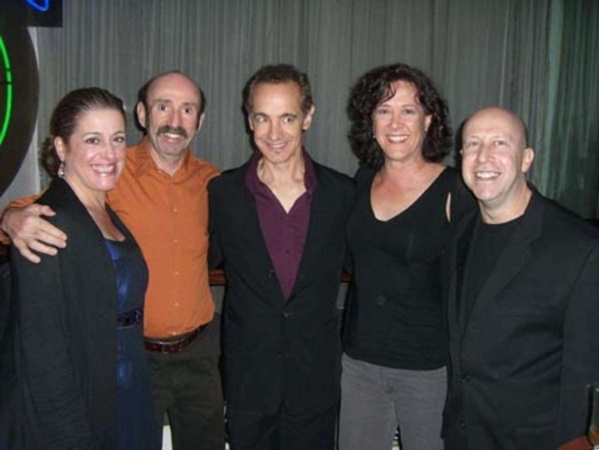 Mary Testa (Xanadu), Patrick Kerr (The Ritz), Jason Graae, Karen Ziemba (Curtains) and Alex Rybeck (Musical Director) at 