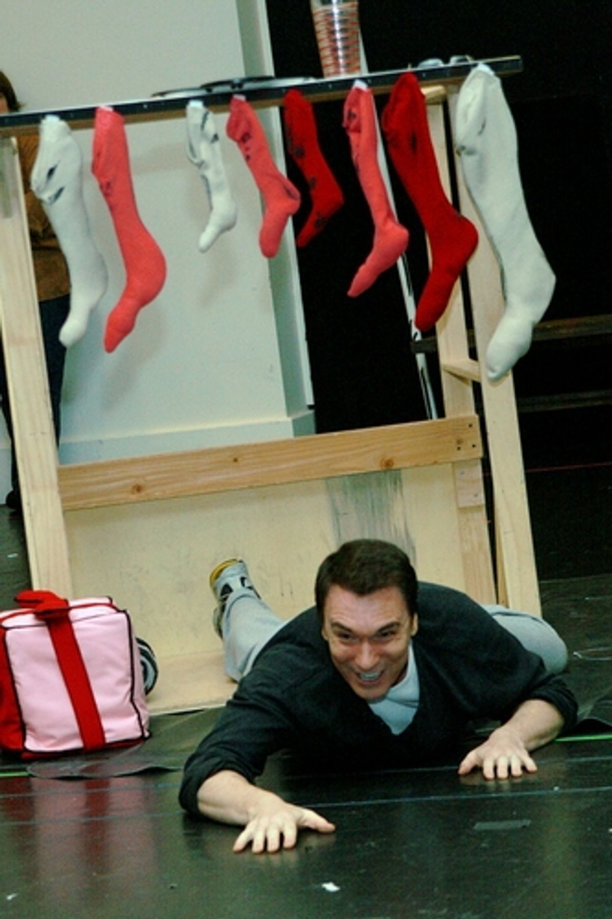 Patrick Page under the sickly sweet stockings at 