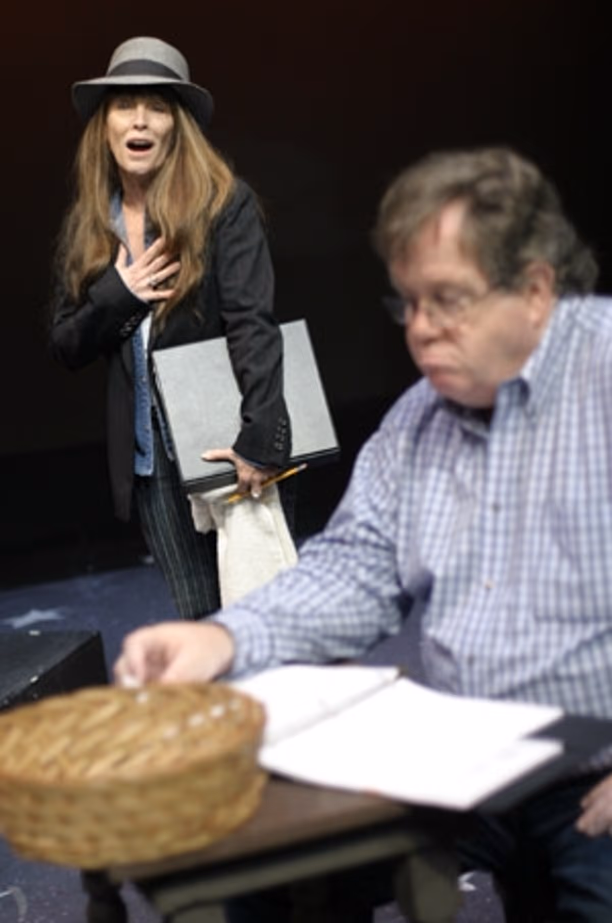 Gay Marshall and John O'Creagh at 'The Baker's Wife' in York Theatre Rehearsal