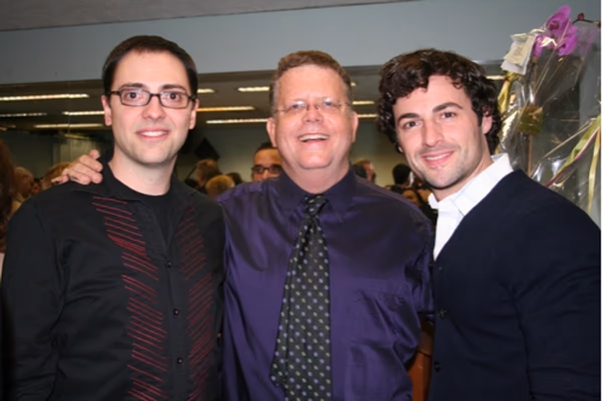Mark Hartman (Music Director), James Morgan and Max von Essen at 'The Baker's Wife' York Theatre Opening