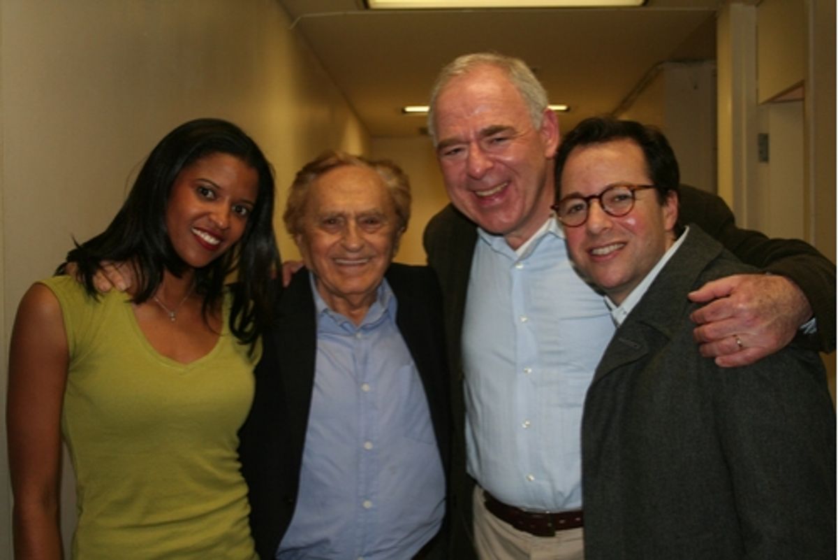 ReneÃ© Elise Goldsberry, Joseph Stein, Lenny Wolpe and Gordon Greenberg at 'The Baker's Wife' York Theatre Opening