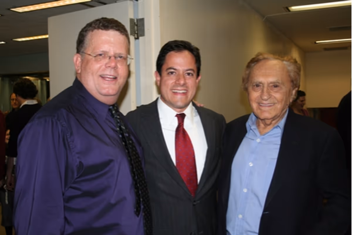 James Morgan (Producing Artistic Director), Dan Garodnick (City Council Member) and Joseph Stein (Book) at 'The Baker's Wife' York Theatre Opening