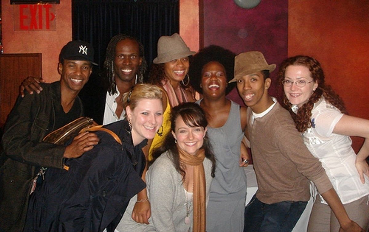 rear, from left: Tevin Cambell, Terry Lavell, Jackie Arnold, Anastacia McCleskey, Dwayne Cooper, Katie Smith; front: Beth Frank, Niki Scalera at 