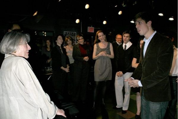 Mary Rodgers and Stephen Karam (with cast) Photo