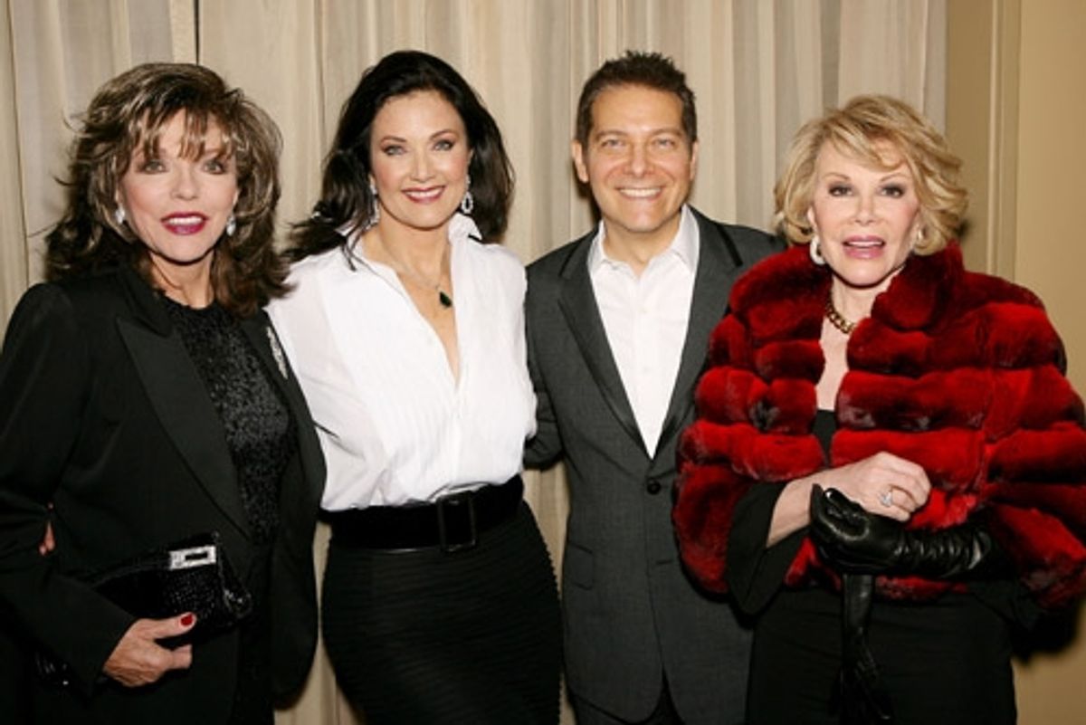 Joan Collins, Lynda Carter, Michael Feinstein and Joan Rivers at 