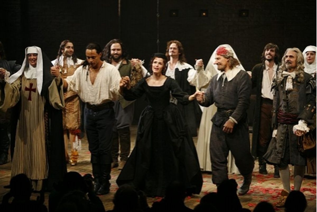 (center) Daniel Sunjata, Jennifer Garner and Kevin Kline with the cast. at 