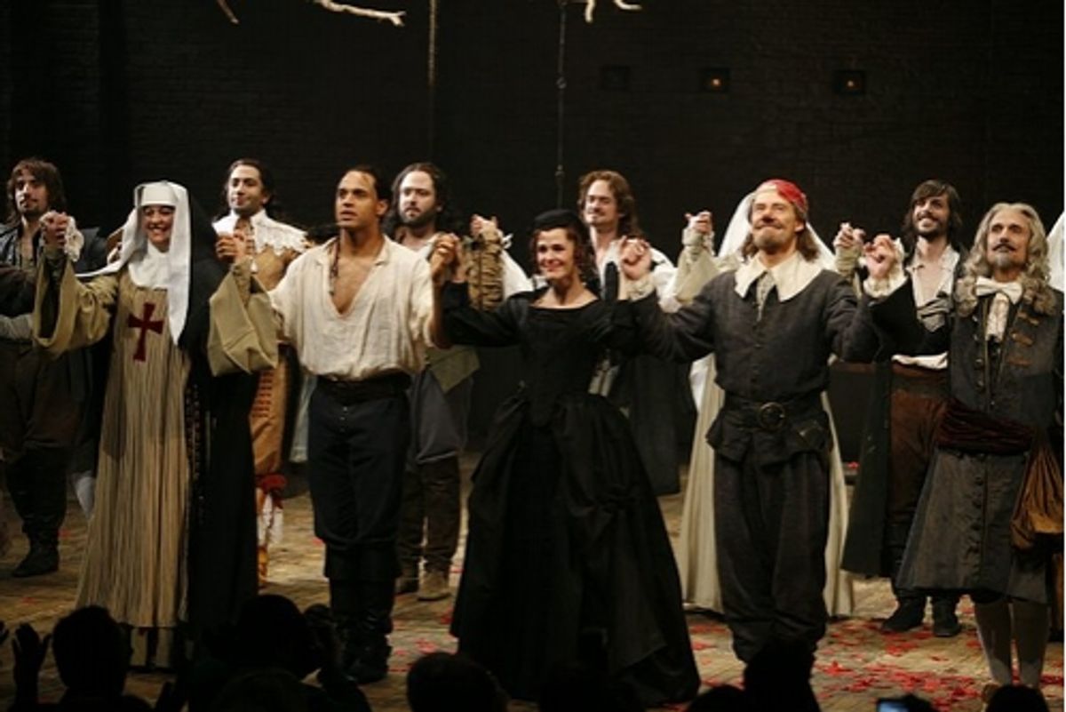 (center) Daniel Sunjata, Jennifer Garner and Kevin Kline with the cast. at 