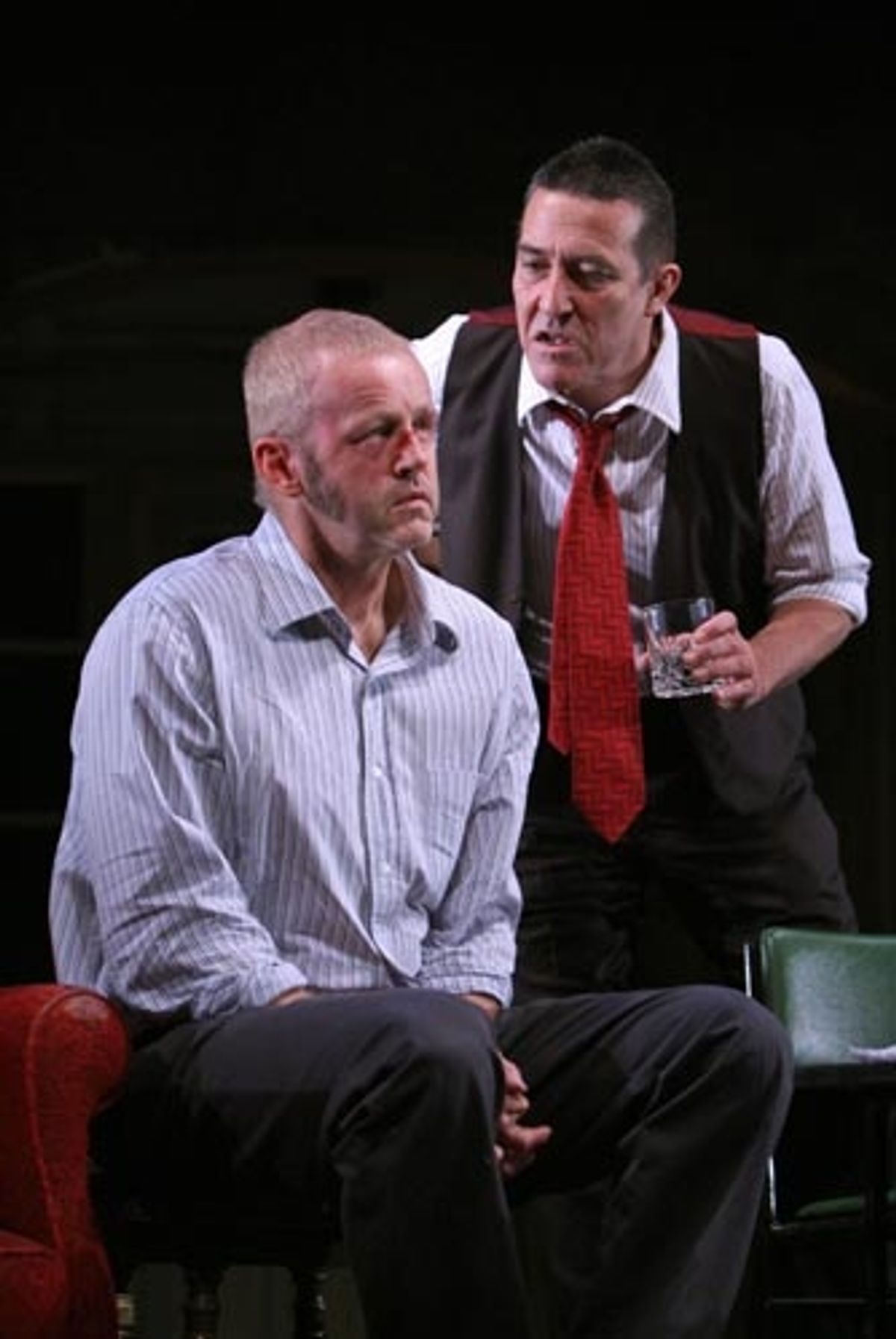 David Morse (seated) and CiarÃ¡n Hinds at 