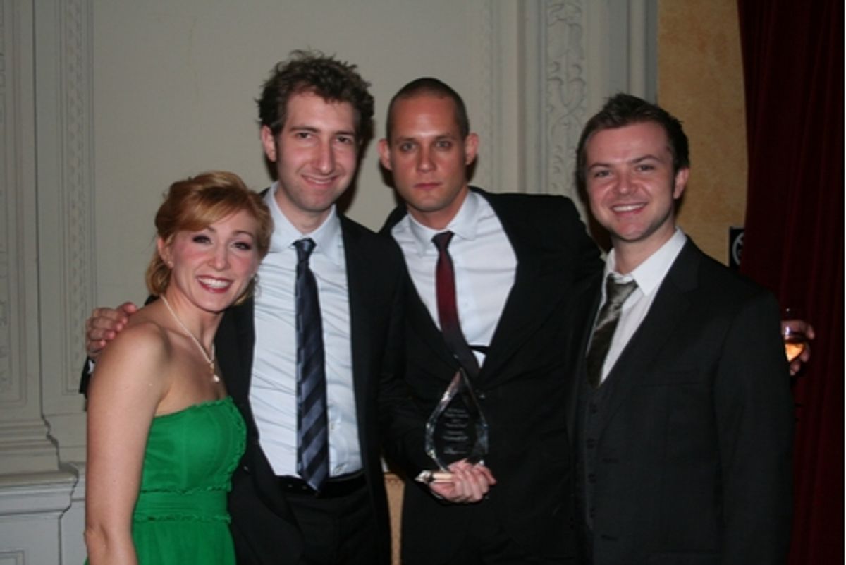 NYMF 2007 Award for Excellence - Outstanding Ensemble Performance Unlock'd along with Verizon 'Best of the Fest' Audience Prize; Sarah Jane Everman, Sam Carner (Book and Lyrics), Derek Gregor (Music) and Chris Gunn at 