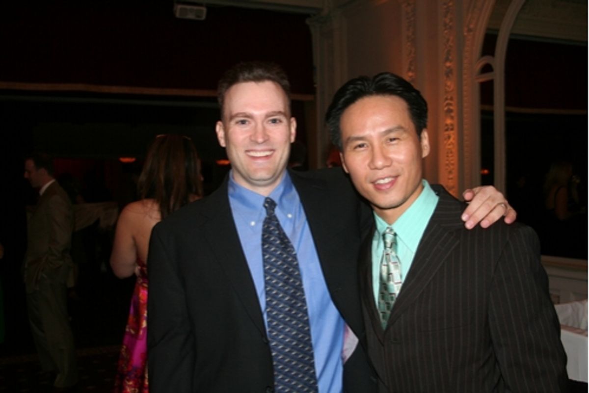 Casey Bozeman (Principal Investor NYMF The Yellow Wood) and B.D. Wong at NYMF Awards Gala