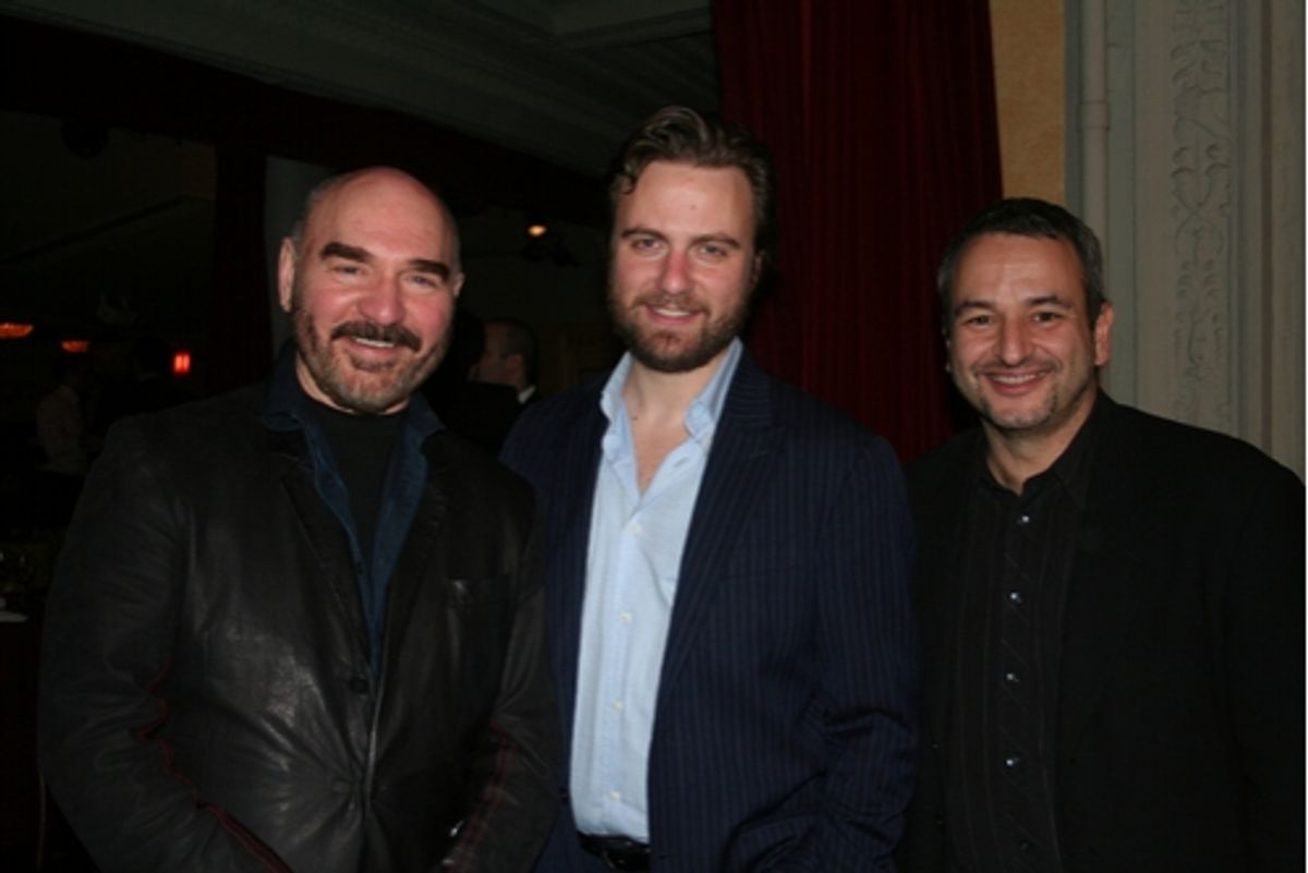 Jon Kimbell, Manoel Felciano and Joe DiPietro at NYMF Awards Gala