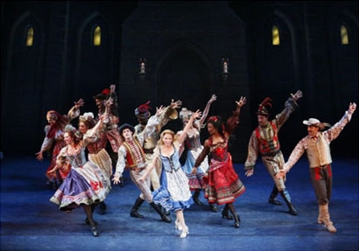 Sutton Foster (center) with the company at 