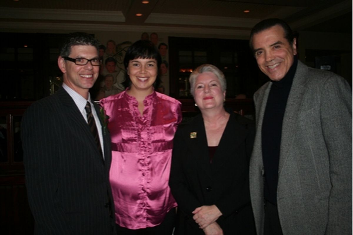 Jack Tantleff (WMA), Xanthe Jory (Executive Director, The Bronx Charter School of the Arts), Fran Engoron (Board Chairman, The Bronx Charter School for the Arts) and Chaz Palminteri at William Morris Agency Party