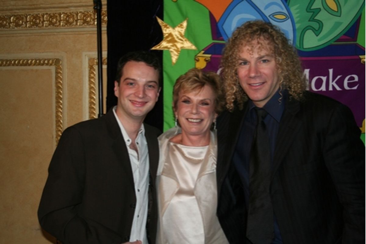 Euan Morton, Dena Hammerstein and David Bryan at Only Make Believe Benefit