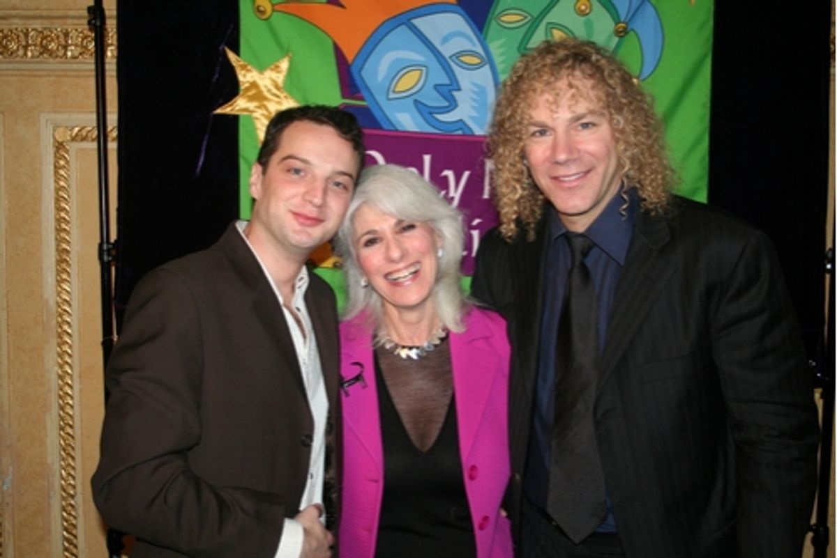 Euan Morton, Jamie DeRoy and David Bryan at Only Make Believe Benefit