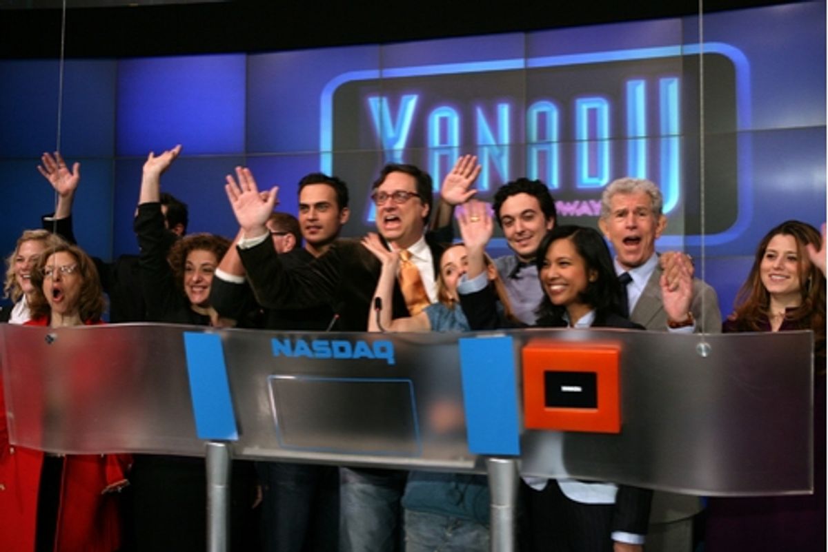 Jackie Hoffman, Mary Testa, Cheyenne Jackson, and author, Douglas Carter Beane, Kerry Butler; with producers Robert Ahrens, Brian Swibel, Tara Smith and Cari Smulyan at 