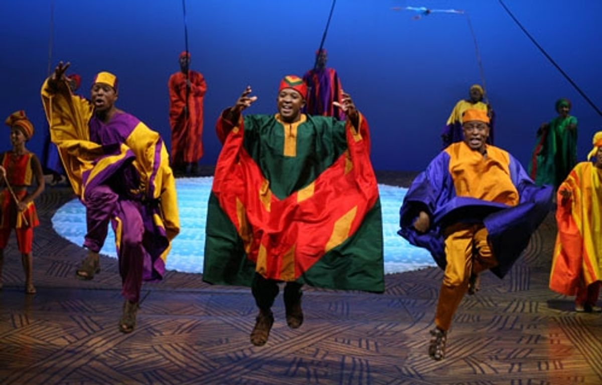 Disney's The Lion King cast members S'Bu Ngema, Bongi Duma and original Broadway cast member Ron Kunene at 