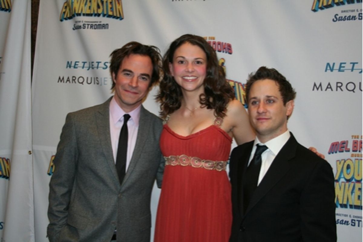 Roger Bart, Sutton Foster and Christopher Fitzgerald at 