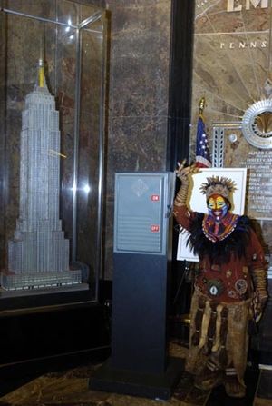 Tshidi Manye flipping the switch on the Empire State Building that lit New York "Lion Photo