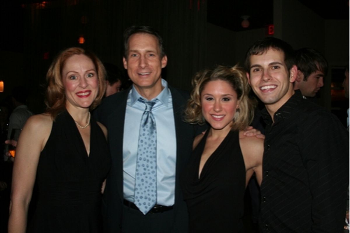 Donna English, Gregg Edelman, Jessica Rochwarger (Ensemble) and Elliot Bradley (Sidney Purvis) at 