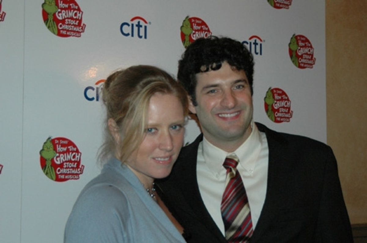 Matt August and his fiancee Amy Redford at 