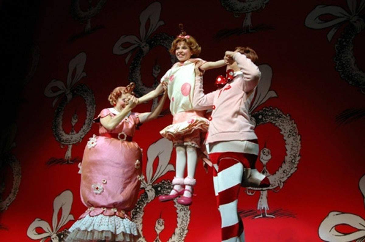 Tari Kelly, Caroline London (Cindy-Lou Who) and Aaron Galligan Stierle at 