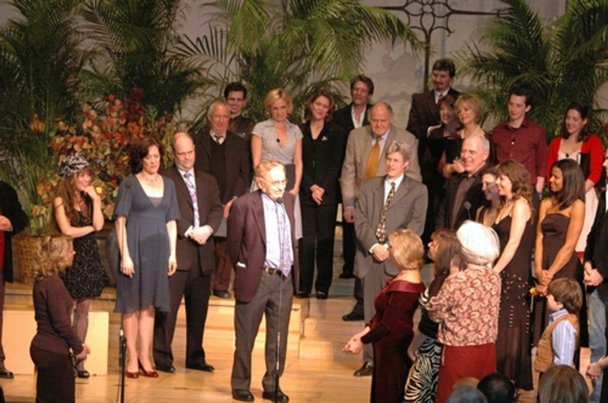 Joseph Stein (center) with the full company at York Theatre Gala Awards Joseph Stein