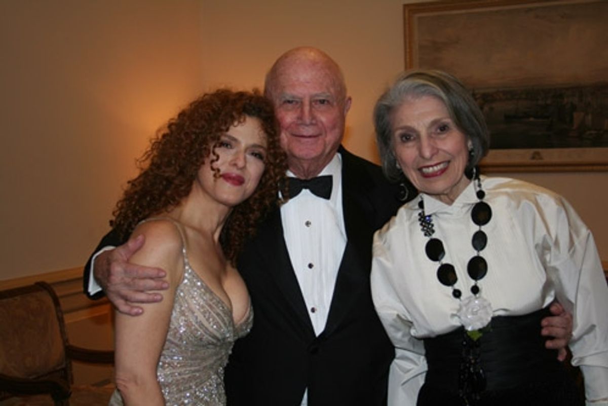 Bernadette Peters, Gerald Schoenfeld and Pat Schoenfeld at 