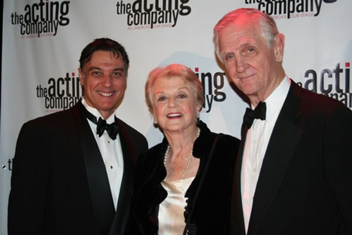 Robert Cuccioli, Angela Lansbury and Recipient of the John Housman Award Edgar Lansbury at 