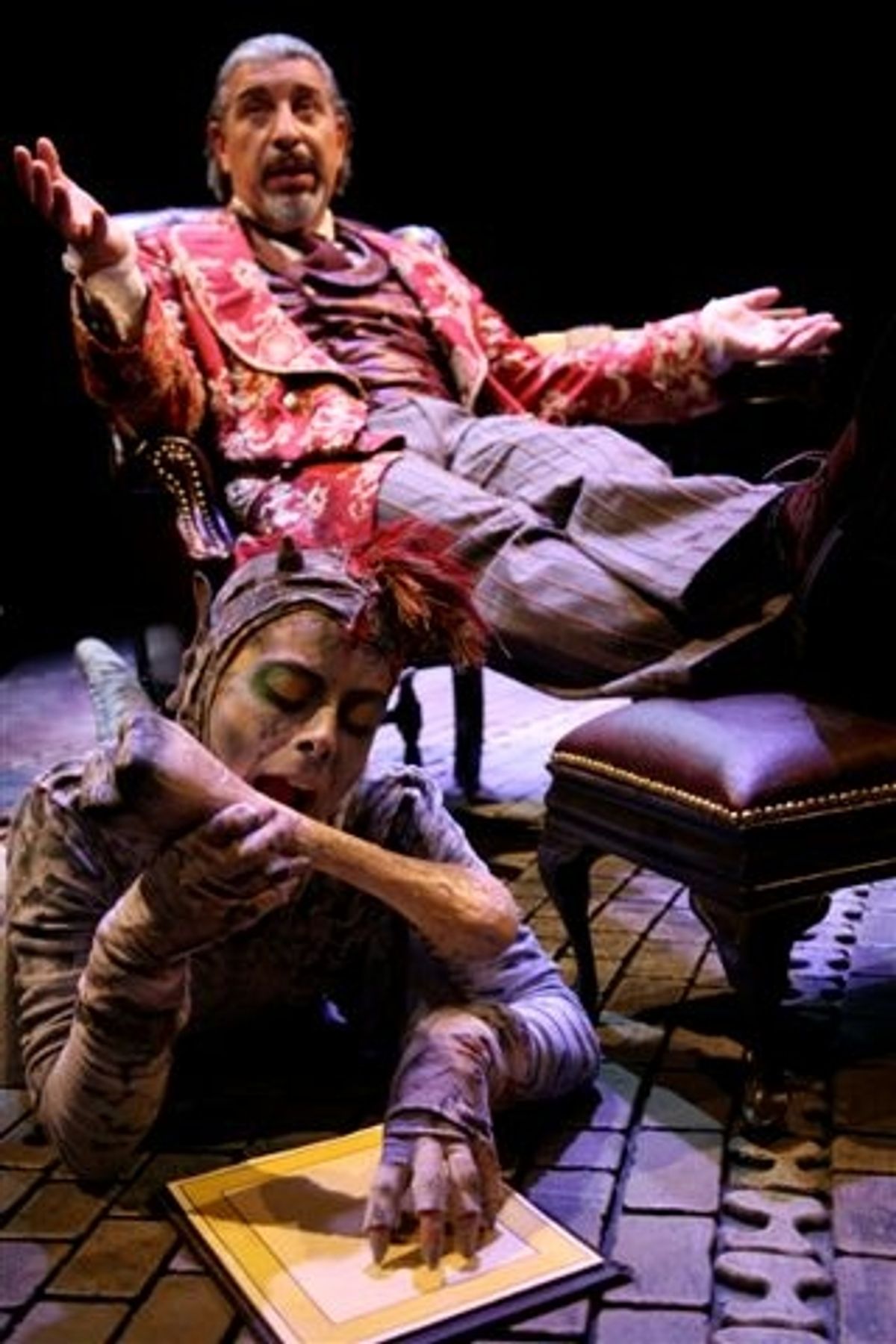 Karen Eleanor Wight as Toadpipe and Max McLean as Screwtape at 