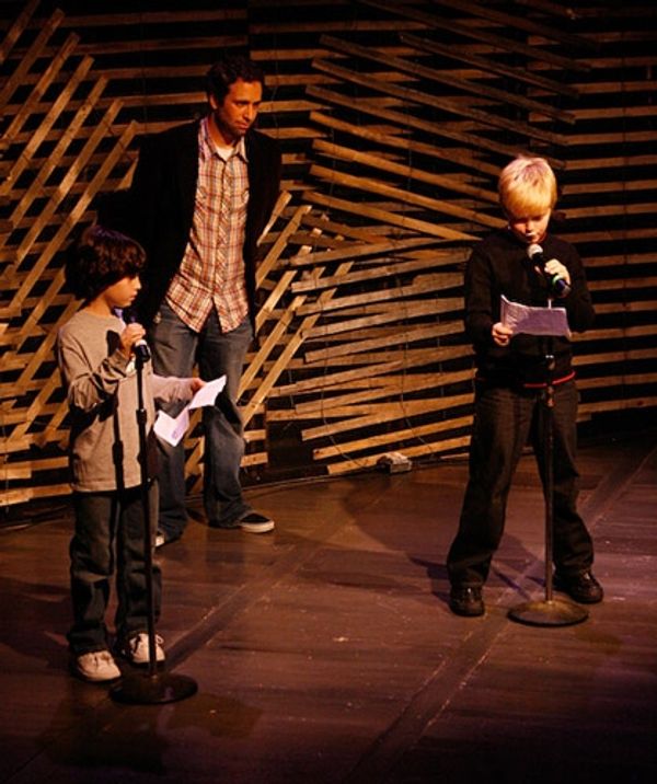 Trevor Braun and Sean Gilbert perform the final scene of The Farnsworth Invention Photo