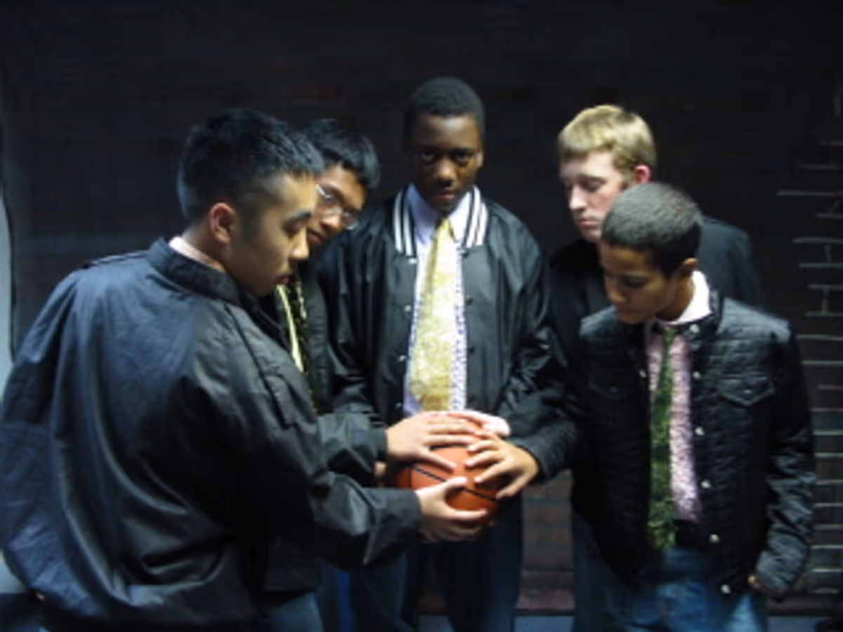 Brion Rock (center) as Bernardo, with Minh Nguyen, Albert Wong, Patrick Abberton and Hector Medina as the Sharks at All-Teen 'West Side Story' Delivers Message with Music