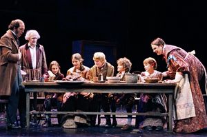 Michael Booth (Bob Cratchit), Raye Birk (Ebenezer Scrooge), Lily Jones (Tiny Tim), Al Photo