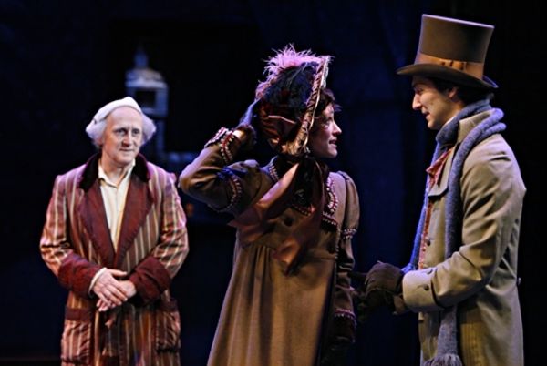 Raye Birk, Elizabeth Stahlmann (Belle) and Hugh Kennedy (Young Ebenezer) Photo
