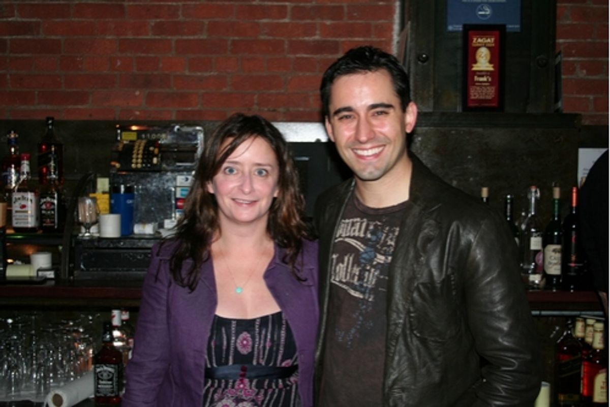 Rachel Dratch and John Lloyd Young at Celebrity Bartending Night