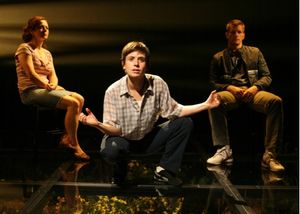 Geraldine Hughes (Sinead), Hannah Cabell (Pumpgirl) and Paul Sparks (Hammy) Photo