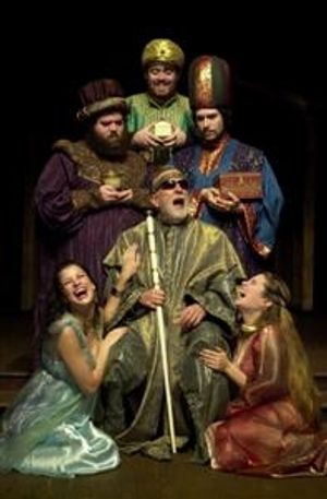 Herod (center, Bob Colonna) charges the Wise Men (rear l-r) Kevin Delaney, Jon Brenna Photo