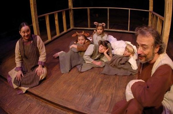 Girl (Amy Thompson) offers her parent's stable to Joseph (far right), which is filled Photo