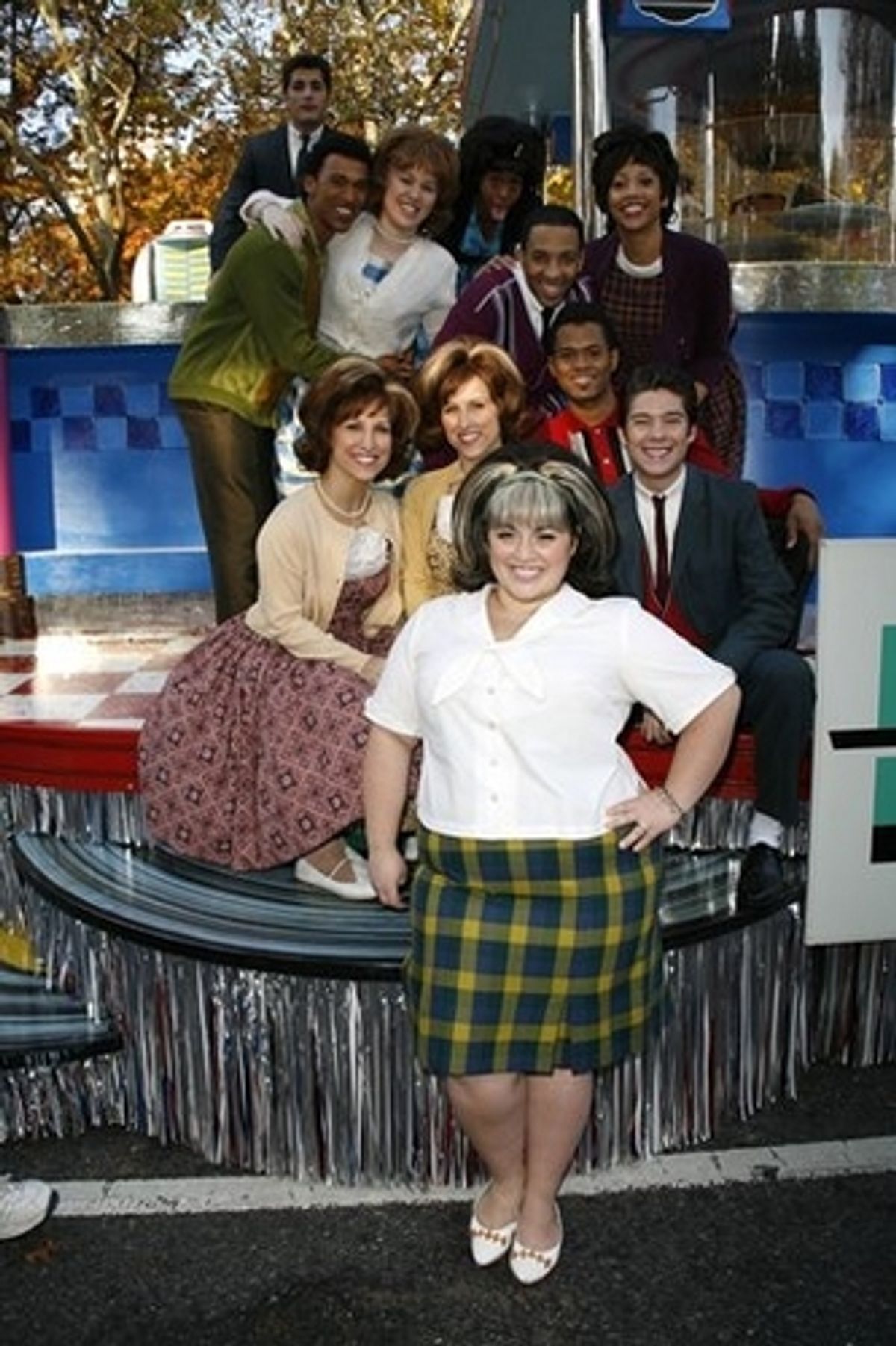 Nikki Blonsky and the Hairspray movie-cast at 