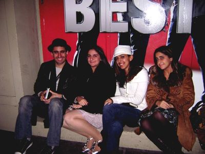John Lloyd Young with Linda Sees, Elise Jimenez, and Christina Sees Photo