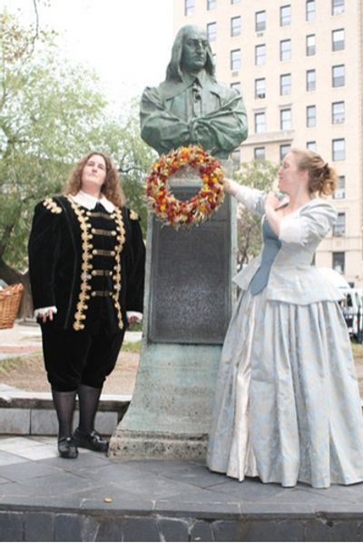 Flying Fig Theater Co-Artistic Director Michaela Goldhaber (as Peter Stuyvesant), fam Photo