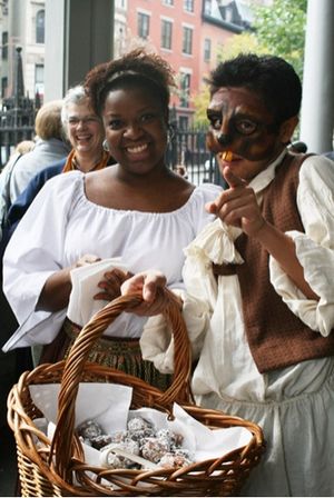 Abigail Ramsay (as Dot Angola) and Nathaniel P. Claridad (as Knickerbocker the beaver Photo