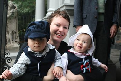 Kai Dreicer, Flying Fig Theater Co-Artistic Director and mom Heather Ondersma and Alu Photo