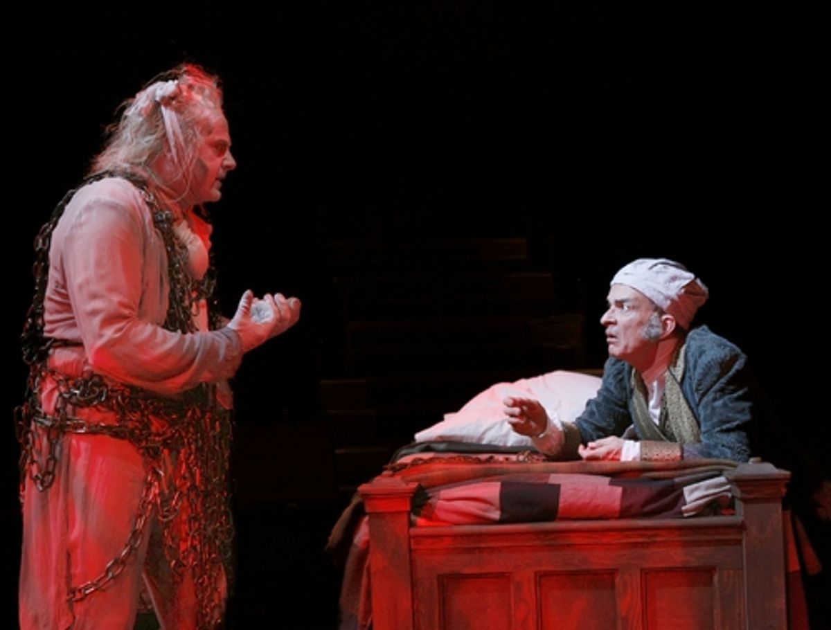 Allen Fitzpatrick as Marley and David Pichette as Scrooge at 
