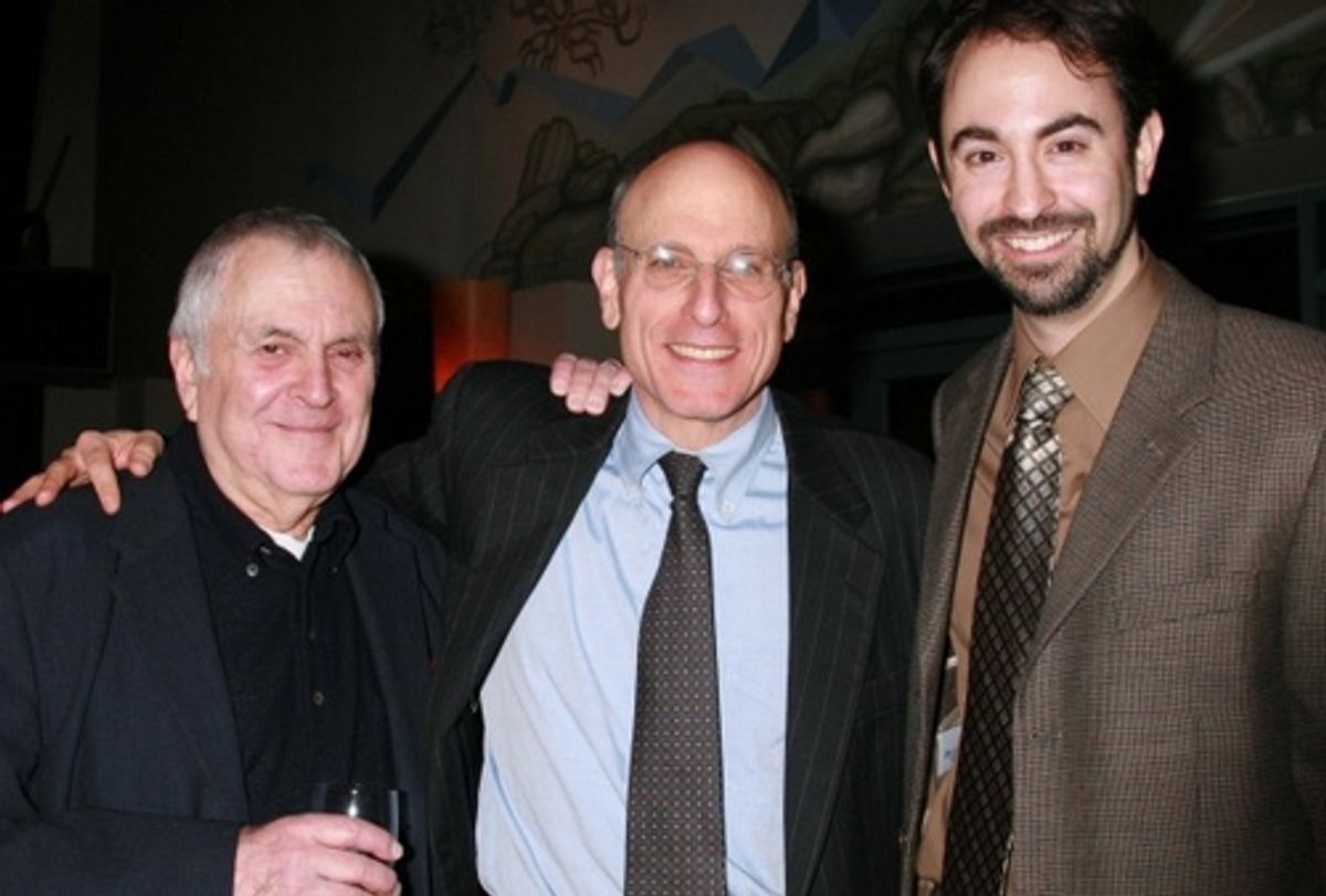 John Kander, Mitch Bernard and Peter Mills at Peter Mills Receives Freb Ebb Award