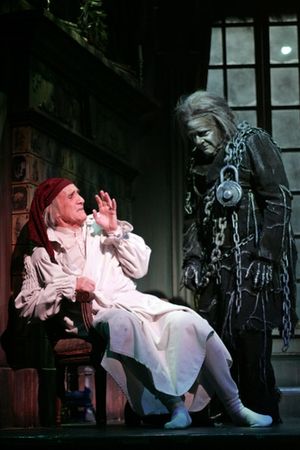 Hal Landon Jr. as Scrooge and Tom Shelton as Jacob Marley's Ghost
 Photo