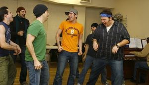 Max Crumm with the cast of Grease Photo