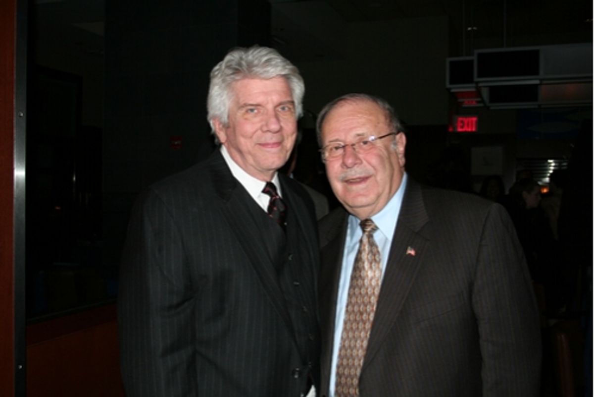 Jack W. Batman and The Mayor of White Plains Joseph M. Delfino at 'Man of La Mancha' Opening Night at White Plains