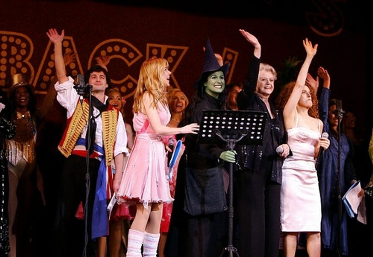 l-r: Max von Essen, Kerry Butler, Stephanie J. Block, Angela Lansbury and Bernadette Peters at 